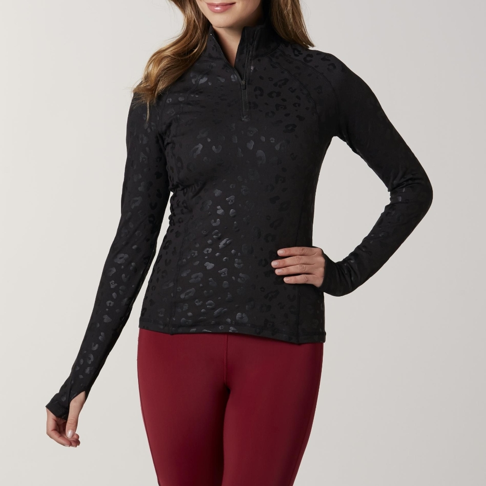 Everlast® Women's Half-Zip Athletic Pullover - Leopard